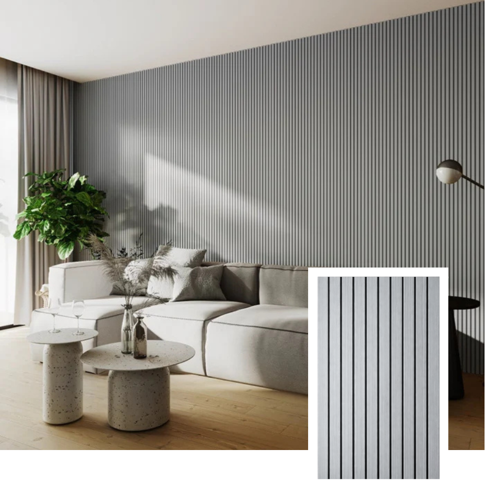NordLyd™ Premium Acoustic Slat Panel — Natural Oak (2,7 x 1,10 m)