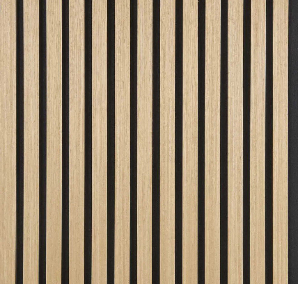 NordLyd™ Premium Acoustic Slat Panel — Natural Oak (2,7 x 1,10 m)