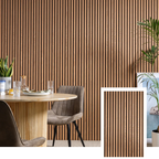 NordLyd™ Premium Acoustic Slat Panel — Natural Oak (2,7 x 1,10 m)